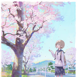 This is a pixiv picture whose title is 桜.