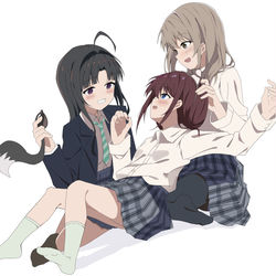 This is a pixiv picture whose title is 女子高校生の3人組.