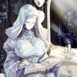 This is a pixiv picture whose title is 黑的画腻了，画点白的.