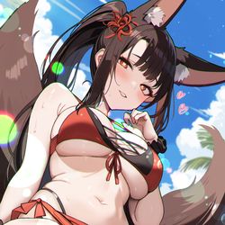 This is a pixiv picture whose title is 水着　赤城.