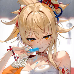 This is a pixiv picture whose title is 氷菓子と宵宮.