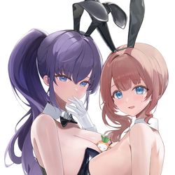 This is a pixiv picture whose title is 穂波ママと朝比奈せんぱいバニー.