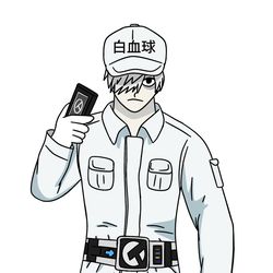 This is a pixiv picture whose title is 実写版はたらく細胞の白血球は佐藤健だって.