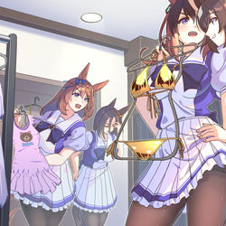 This is a pixiv picture whose title is ルドルフの水着選び　～深刻なアドバイザー人選ミスを添えて～.