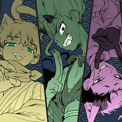 This is a pixiv picture whose title is ドクストパロ詰め(百鬼夜行・ごちどる).