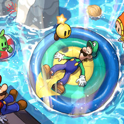 This is a pixiv picture whose title is ルイージのなつやすみ.