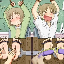 This is a pixiv picture whose title is Izumi And Makoto Tickle Torture.
