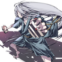 This is a pixiv picture whose title is 配信で描いたリクエストゲゲ郎ロン毛ver.