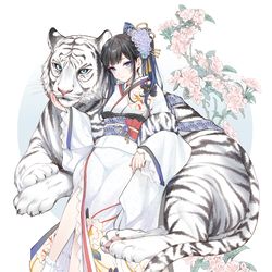 This is a pixiv picture whose title is 白虎🌸.