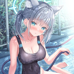 This is a pixiv picture whose title is 水着シロコ💙.