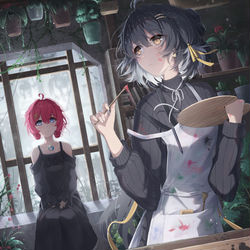 This is a pixiv picture whose title is 美術.