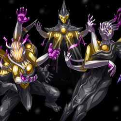 This is a pixiv picture whose title is 三人の冥黒王.