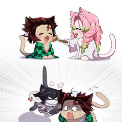 This is a pixiv picture whose title is 💢🐱🐱.
