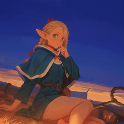 This is a pixiv picture whose title is 玛露希尔想请你吃好吃的.