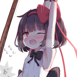 This is a pixiv picture whose title is 両手吊り琉奈ちゃん.