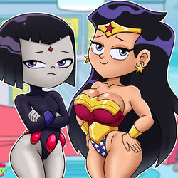 This is a pixiv picture whose title is Raven & Wonder Woman!.