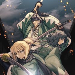 This is a pixiv picture whose title is 一に永倉、二に沖田、三に斎藤.
