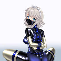 This is a pixiv picture whose title is ぴっちり拘束競泳水着咲夜さん.