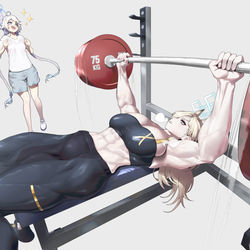 This is a pixiv picture whose title is Benchpress.