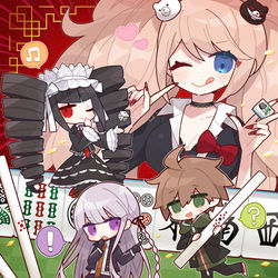 This is a pixiv picture whose title is 麻雀一番街 × ダンガンロンパ.