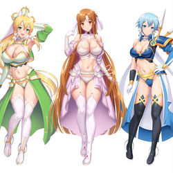 This is a pixiv picture whose title is 三女神立ち絵アクスタ.