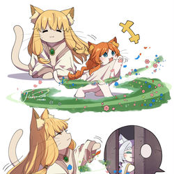 This is a pixiv picture whose title is 🐱🌼 🐱💬.