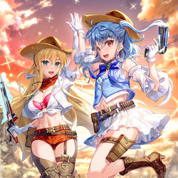 This is a pixiv picture whose title is ウェスタン あづみ＆リゲル.