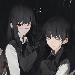 This is a pixiv picture whose title is ヨル&アサ.