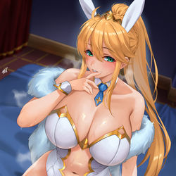 This is a pixiv picture whose title is 「ふふ、楽しませてくれますか？マスター」.