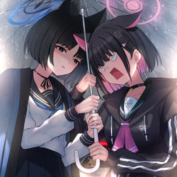 This is a pixiv picture whose title is 私が先生と相合傘するんだよ！！.