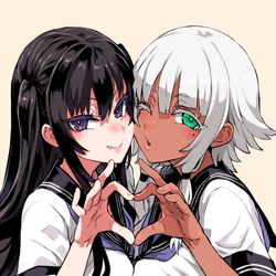 This is a pixiv picture whose title is ほっぺた合わせ.