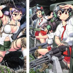 This is a pixiv picture whose title is 女子高生とUH60.