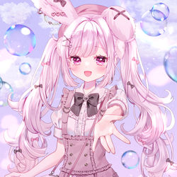 This is a pixiv picture whose title is 🐰🫧.