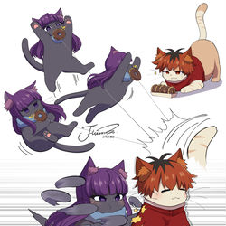 This is a pixiv picture whose title is 🐱🍩🐱.