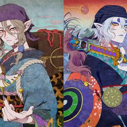 This is a pixiv picture whose title is 薬売りの男.