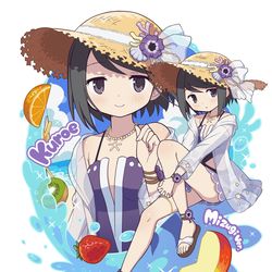 This is a pixiv picture whose title is 真夏の海の黒江ちゃん！.