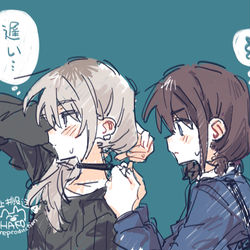 This is a pixiv picture whose title is 【になもも】遅い.