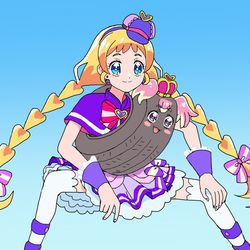 This is a pixiv picture whose title is タイヤになったワンダフルと合体したフレンディ　「キュアドライブ」.