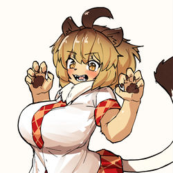 This is a pixiv picture whose title is けものフレンズのライオンさんのケモ化.