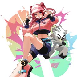 This is a pixiv picture whose title is ポケモントレーナー咲季.