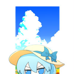 This is a pixiv picture whose title is 夏ふもチルノ.