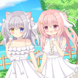 This is a pixiv picture whose title is skebうちのこ🍦🐱🐰🍦.