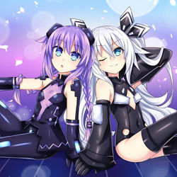 This is a pixiv picture whose title is Young Nep and Noire.