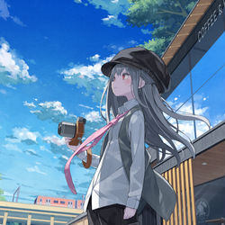 This is a pixiv picture whose title is カメラ女子.