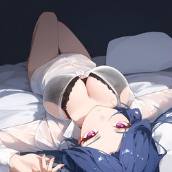This is a pixiv picture whose title is クロリンデ - Clorinde 🙃💜💙.