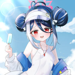 This is a pixiv picture whose title is 水着 フブキ💙💙.