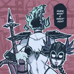 This is a pixiv picture whose title is Dark Dullahan Valkyrie GF.