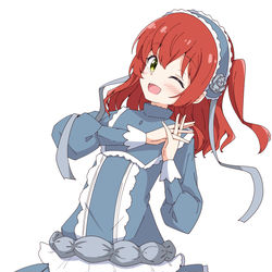 This is a pixiv picture whose title is 青ドレス喜多ちゃん.