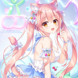 This is a pixiv picture whose title is ネコトピア🤍🍒💙.