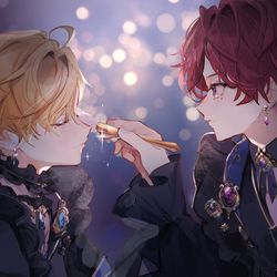 This is a pixiv picture whose title is 友愛の舞台と祈夜のソナチネ.